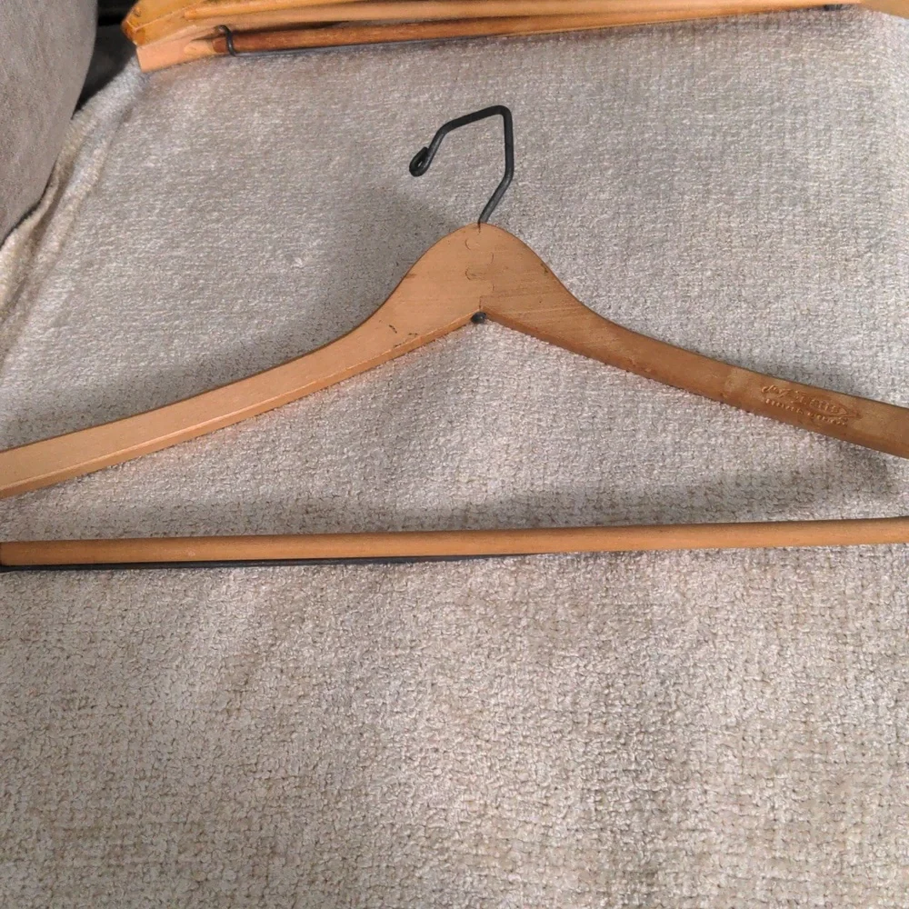7 Vintage Wooden Hangers, Assorted & 6 Individual Hooks, New